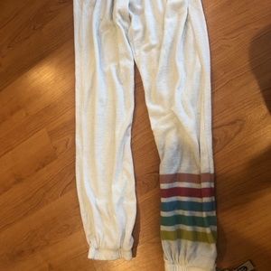 White Sweatpants with Rainbow detail